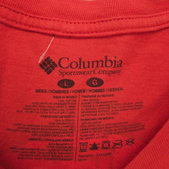 Columbia Short Sleeve Crew Neck Graphic T Shirt Mens Size Large L Red - Picture 2 of 9